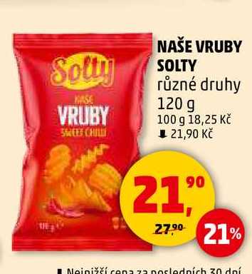 NAŠE VRUBY SOLTY různé druhy, 120 g  