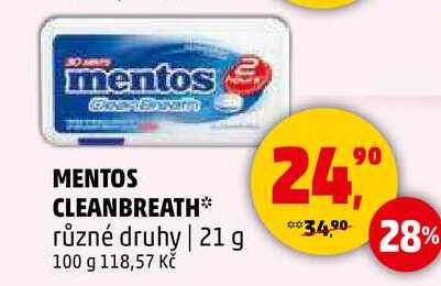 MENTOS CLEANBREATH různé druhy, 21 g 