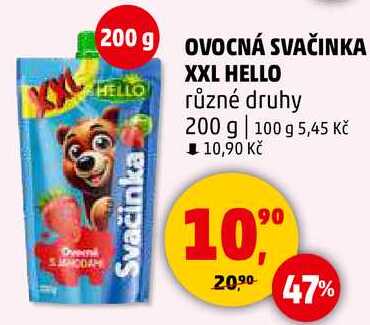 OVOCNÁ SVAČINKA XXL HELLO různé druhy, 200 g 