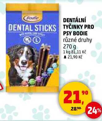 DENTÁLNÍ TYČINKY PRO PSY BODIE různé druhy, 270 g