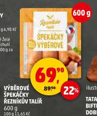 VÝBĚROVÉ ŠPEKÁČKY ŘEZNÍKŮV TALÍŘ, 600 g 
