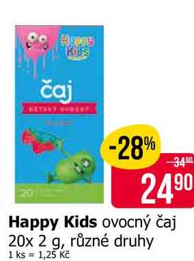 Happy Kids ovocný čaj 20x 2 g, různé druhy