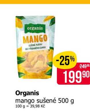 Organis mango sušené 500 g 
