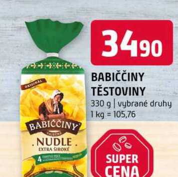 BABIČČINY TĚSTOVINY 330 g vybrané druhy
