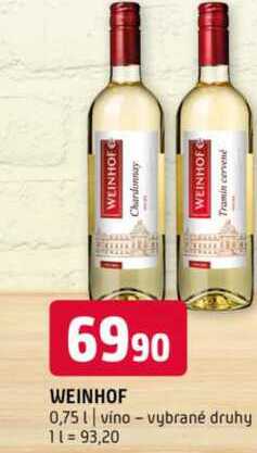 WEINHOF 0,75l vino vybrané druhy 