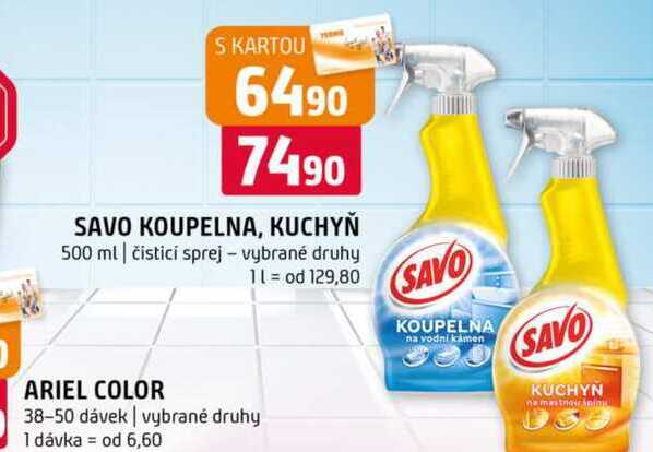 SAVO KOUPELNA, KUCHYŇ 500 ml čisticí sprej vybrané druhy