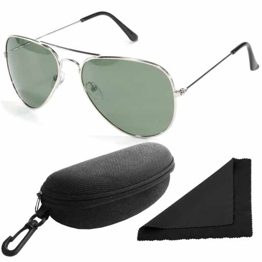 Brýle sluneční Polarized 268 - obroučky bílé / skla tmavá / polarizační skla / pouzdro a utěrka