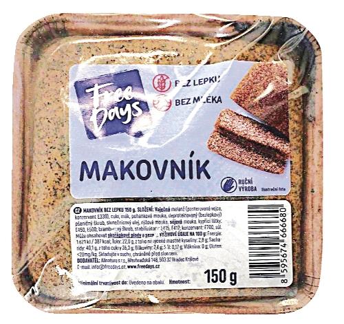 FreeDays Makovník bez lepku, 150 g