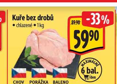 Kuře bez drobů  1 kg 