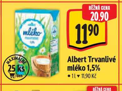   Albert Trvanlivé mléko 1,5% 1 l 
