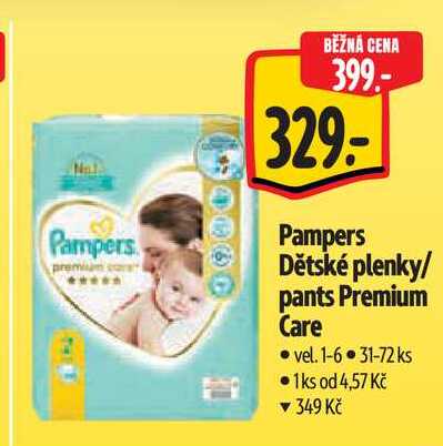   Pampers Dětské plenky/ pants Premium Care,  vel. 1-6 31-72 ks  