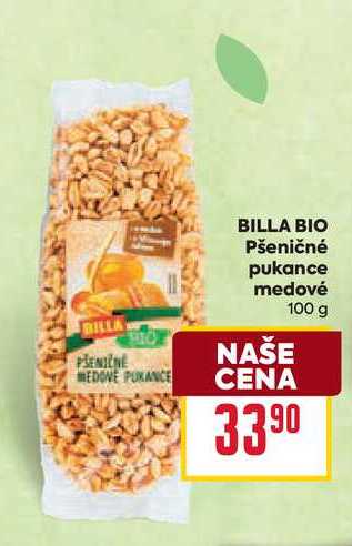 BILLA BIO Pšeničné pukance medové 100 g