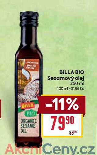 BILLA BIO Sezamový olej 250 ml