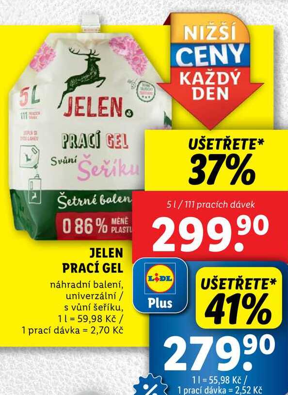 JELEN PRACÍ GEL, 5 l/111 PD