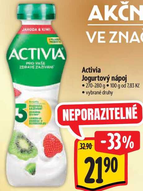 Activia Jogurtový nápoj, 270-280 g 