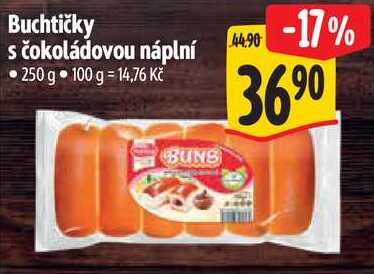Buchtičky s čokoládovou náplní, 250 g 