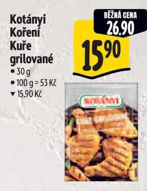 Kotányi Koření Kuře grilované, 30 g