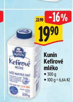 KUNíN Kefírové mléko 300 g