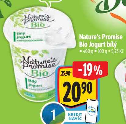 Nature's Promise Bio Jogurt bílý, 400 g 