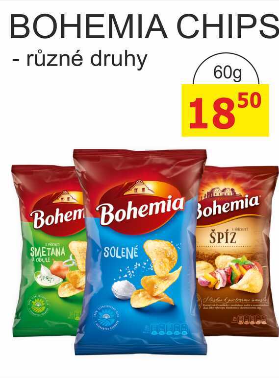 Bohemia Chips 60g, různé druhy