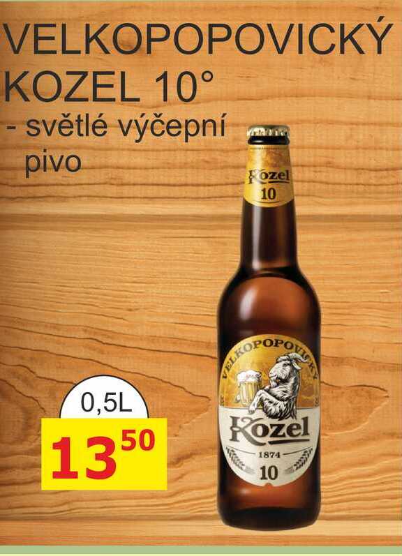 Velkopopovický Kozel 10°, výčepní pivo 0,5l 0.5l