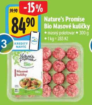 Nature's Promice Bio Masové kuličky, 300 g
