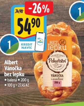 Albert Vánočka bez lepku, 200 g 