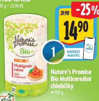 Nature's Promise Bio Multicereální chlebíčky, 100 g