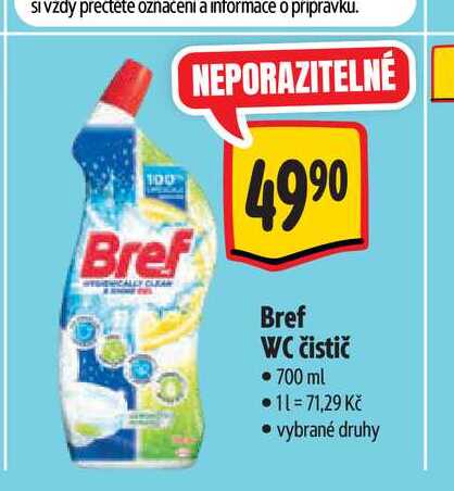 Bref Power Aktiv WC čistič 700ml, vybrané druhy