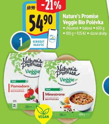 Nature's Promise Veggie Bio Polévka, 600 g 