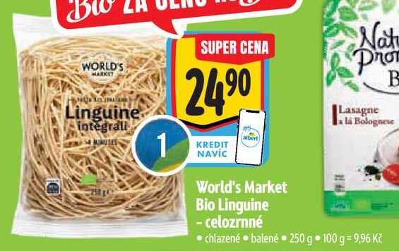 World's Market Bio Linguine - celozrnné, 250 g