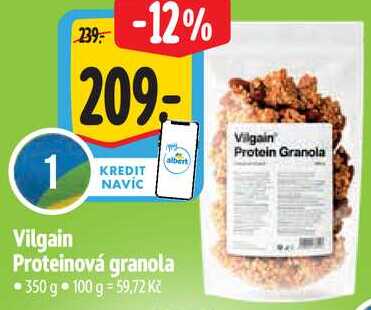 Vilgain Proteinová granola, 350 g