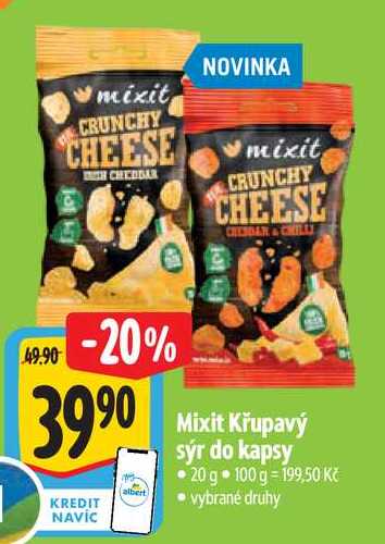 Mixit Křupavý sýr do kapsy, 20 g