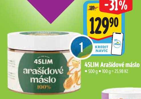 4SLIM Arašídové máslo, 500 g