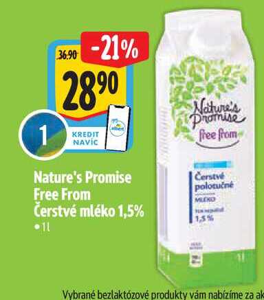 Nature's Promise Free From Čerstvé mléko 1,5% 1 l