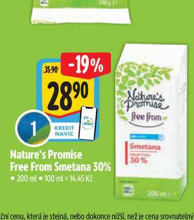  Nature's Promise Free From Smetana 30% 200 ml 
