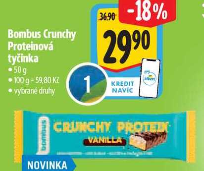 Bombus Crunchy Proteinová tyčinka, 50 g