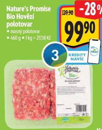 Nature's Promise Bio Hovězí polotovar, 460 g