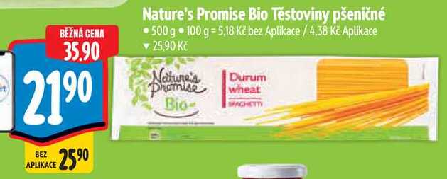 Nature's Promise Bio Těstoviny pšeničné, 500 g 
