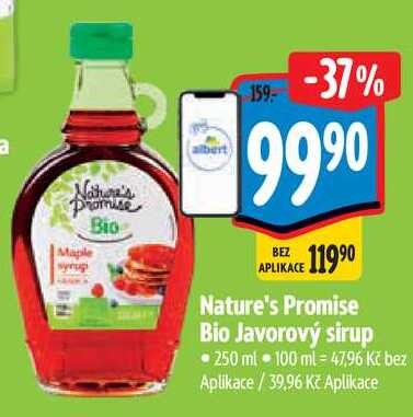 Nature's Promise Bio Javorový sirup, 250 ml 