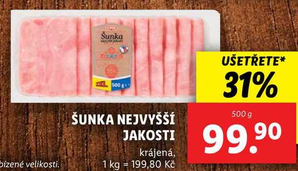 ŠUNKA NEJVYŠŠÍ JAKOSTI, 500 g