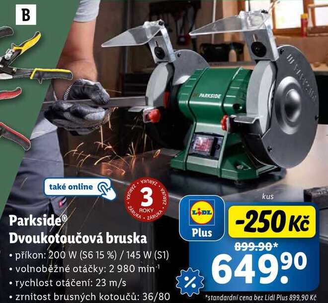 Parkside Dvoukotoučová bruska