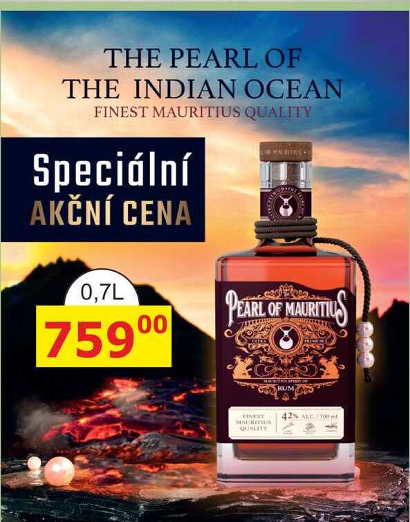 PEARL OF MAURITIUS RUM FINEST 42% ALC. 700 ml