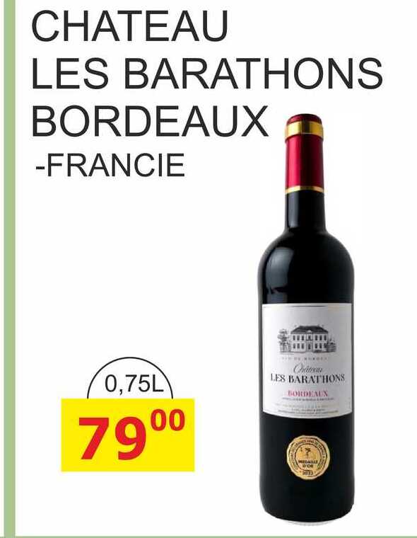 CHATEAU LES BARATHONS BORDEAUX -FRANCIE 0,75L