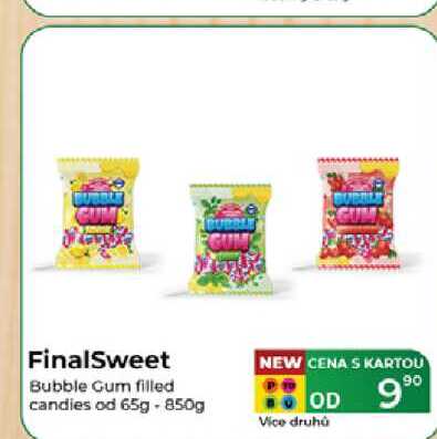 FinalSweet Bubble Gum filled candies od 65g-850g  