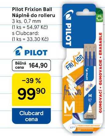 Pilot Frixion Ball Náplně do rolleru, 3 ks. 0.7 mm  