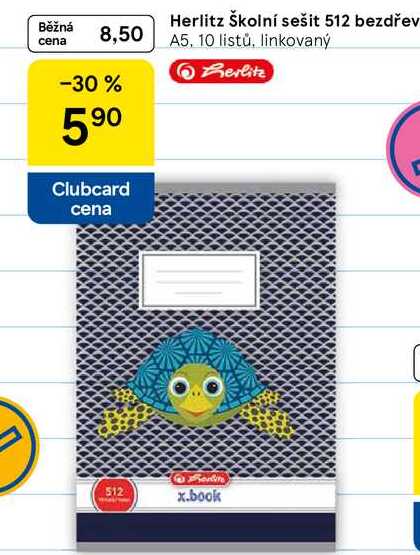 Herlitz Školní sešit 512 bezdřev, A5, 10 listů, linkovaný  