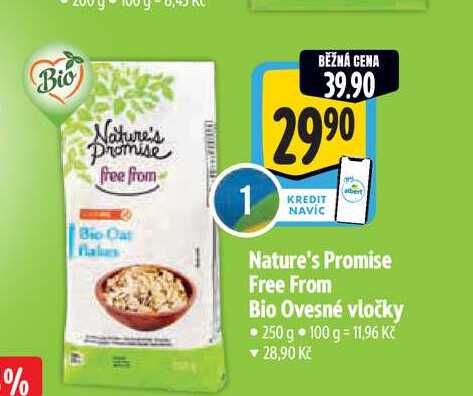   Nature's Promise Free From Bio Ovesné vločky 250 g 