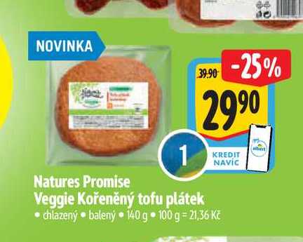   Natures Promise  Veggie Kořeněný tofu plátek  140 g