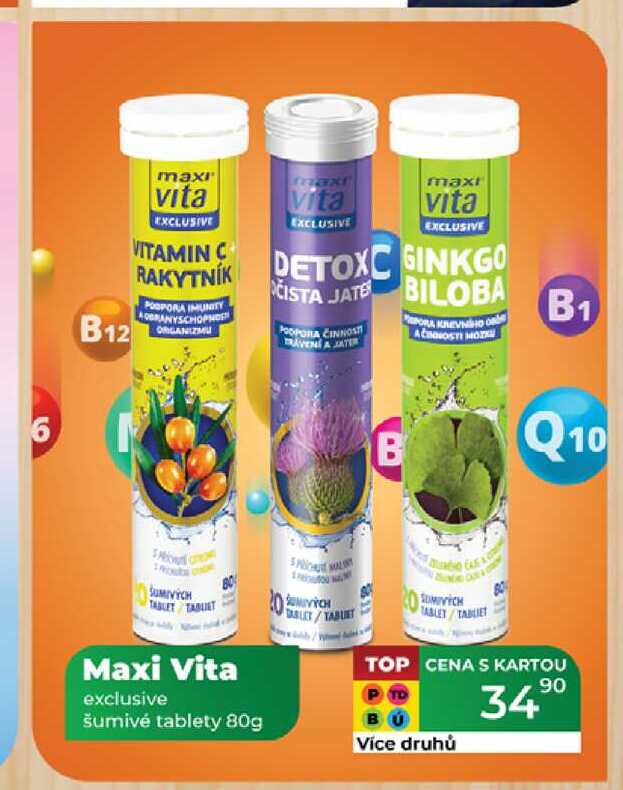 Maxi Vita exclusive šumivé tablety 80g 